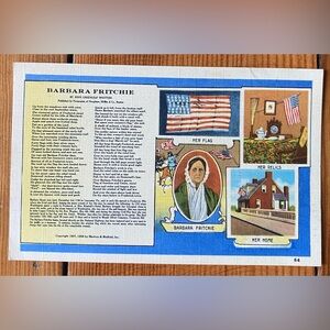 Barbara Fritchie Frederick, MD Vintage Post Card